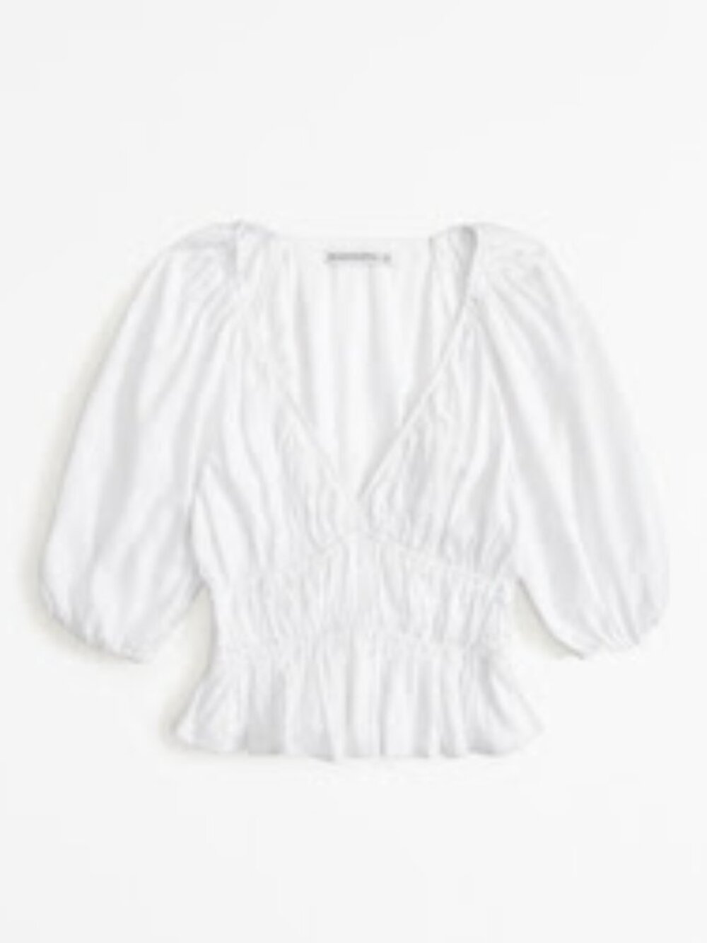 Abercrombie Short-Sleeve Linen-Blend Babydoll Top